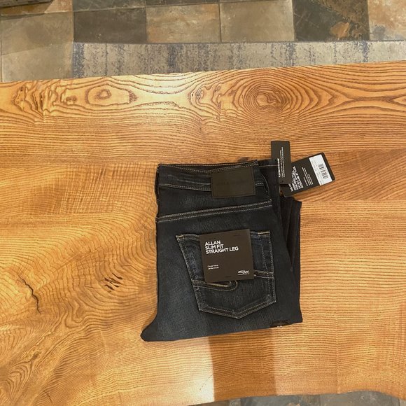 Men's Silver Allan Slim Fit Straight Leg Jeans - Picture 3 of 3